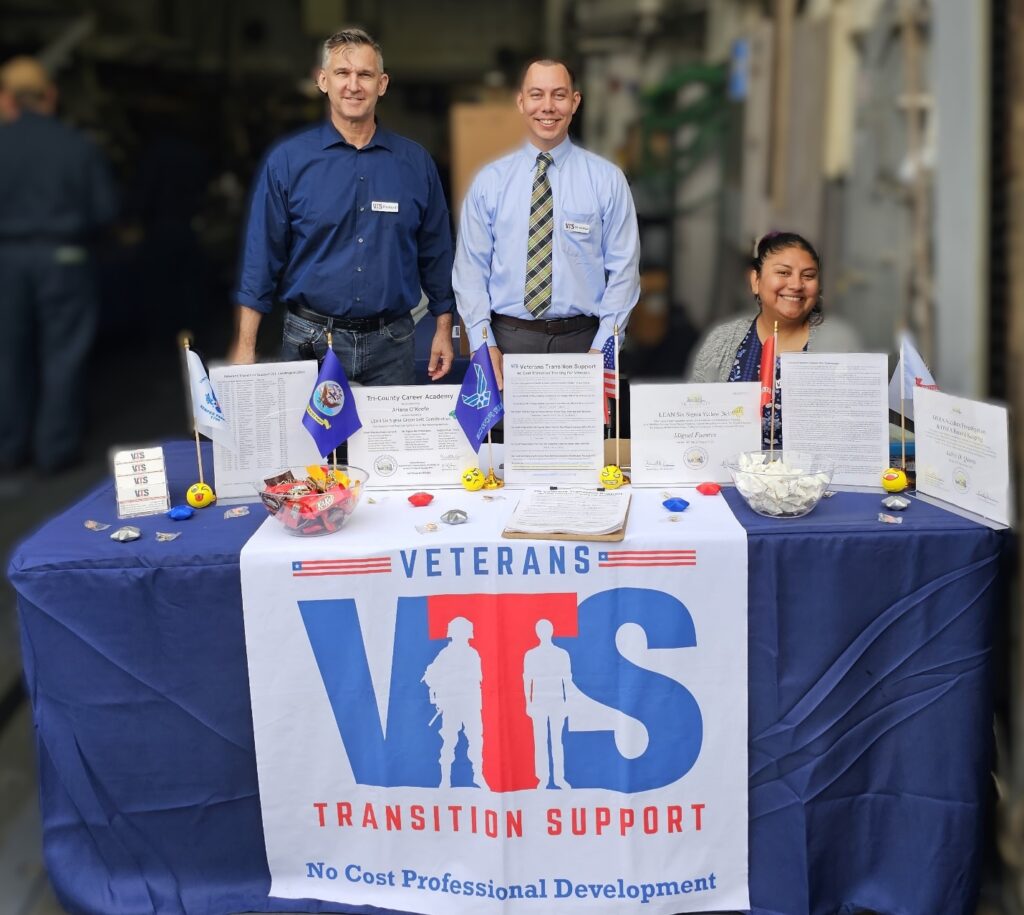 Veterans Transition Support VA Work Study's and President at Employment Event