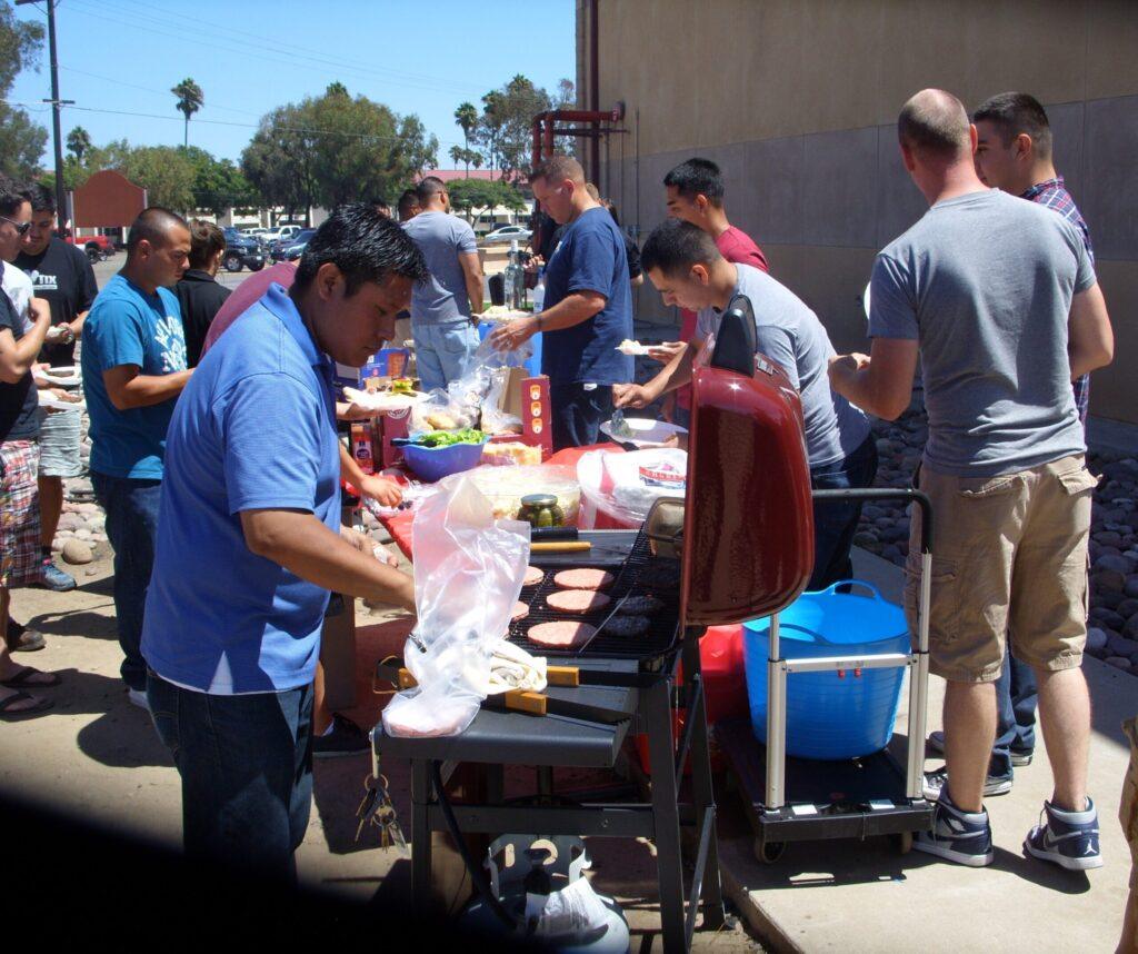 Miguel Huertanicacio VTS Volunteer on the grill at Camp Pendleton