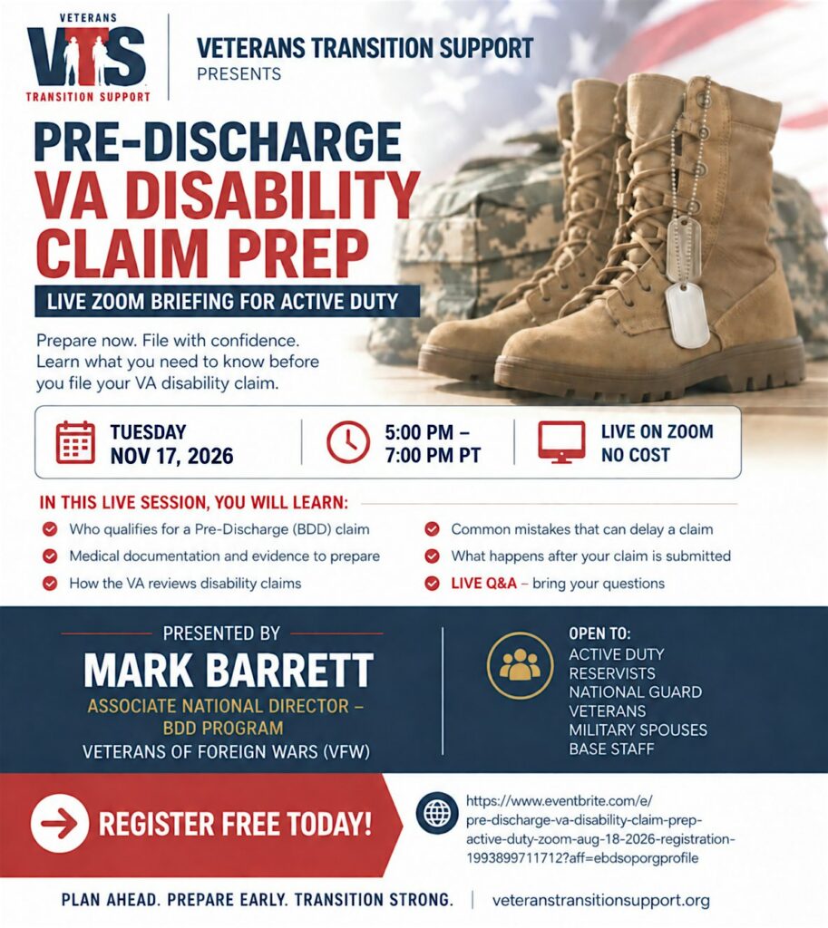 Pre-Discharge VA Disability Claim Prep (Active Duty Zoom) – Nov 17 2026 4 159f7faed31ce990a022659b32efbb7e Wz6umC.tmp